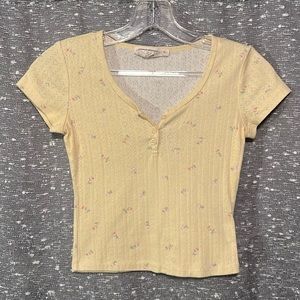 Hippie Rose yellow floral crop top size small